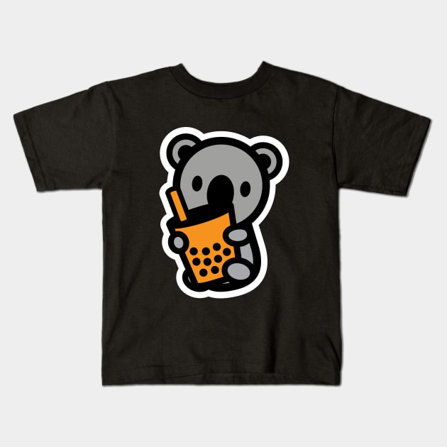 Koala Bear Bubble Thai Milk Tea Boba Pearl Drink Animal Love Bambu Brand Kids T-Shirt by Bambu